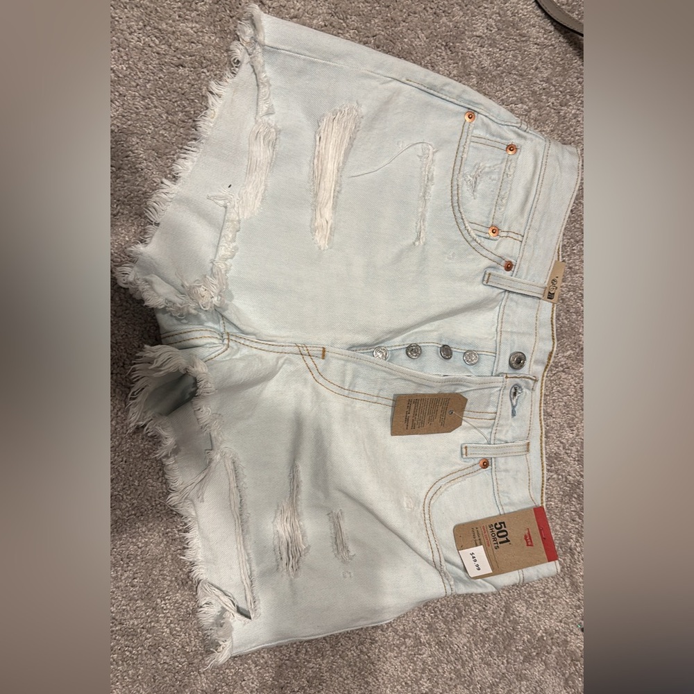 Levi's Women's Light Wash Distressed Jean Shorts